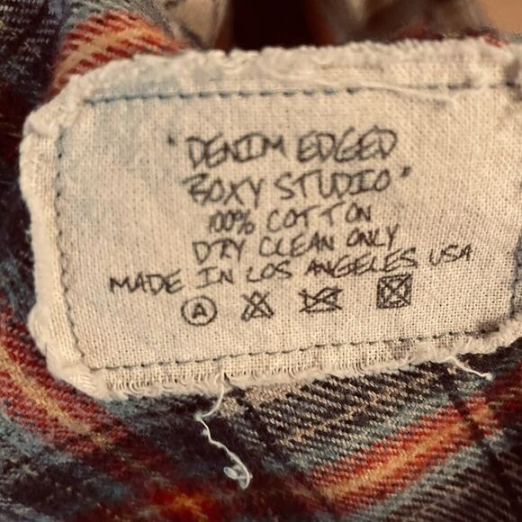 Greg Lauren Flannel - Collared Dress Shirt - Red Cream - L - Button Down Shirt - Picture 10 of 12